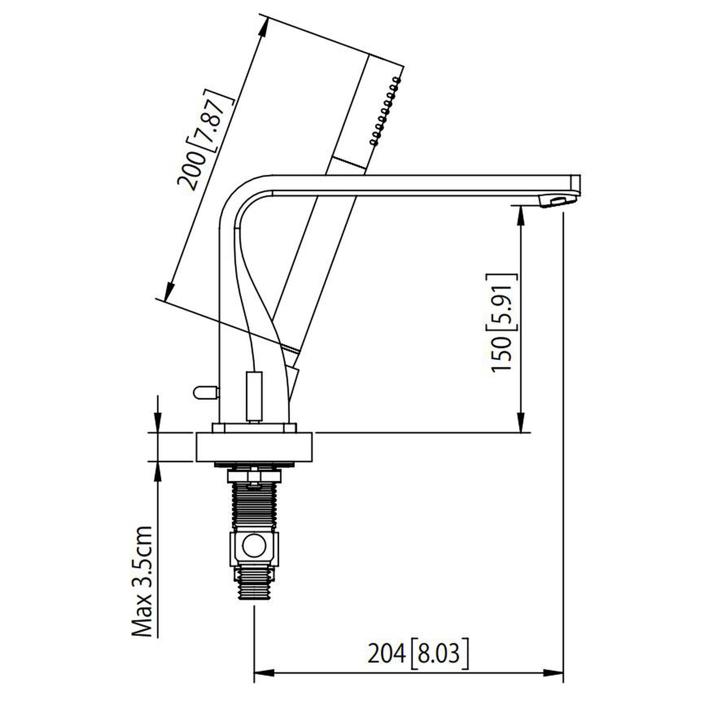 Flusso Faucets Serie 260 14" Four-Hole Matte Black Solid Brass Deck-Mounted Roman Bathtub Faucet With Hand Shower