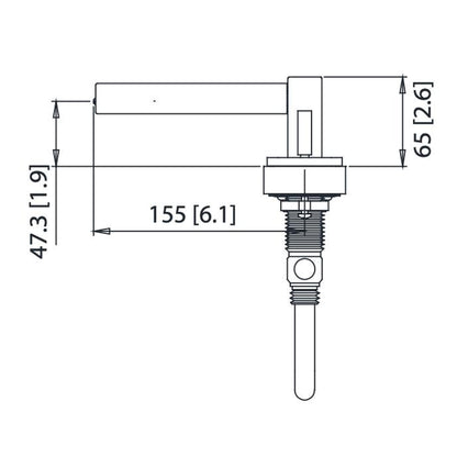 Flusso Faucets Serie 260 14" Three-Hole Brushed Nickel PVD Deck-Mounted Cascade / Sheet Flow Waterfall Roman Bathtub Faucet With Valve Set