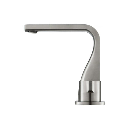 Flusso Faucets Serie 260 260.2001BN 8" Three-Hole Brushed Nickel PVD Solid Brass Deck-Mounted Widespread Bathroom Sink Faucet With Overflow Pop-Up Drain
