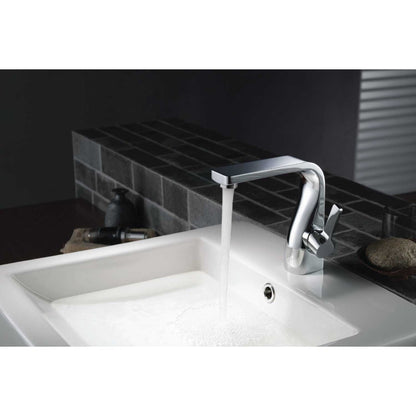 Flusso Faucets Serie 260 6" Single-Hole Matte Black Deck-Mounted Bathroom Sink Faucet With Pop-Up Drain