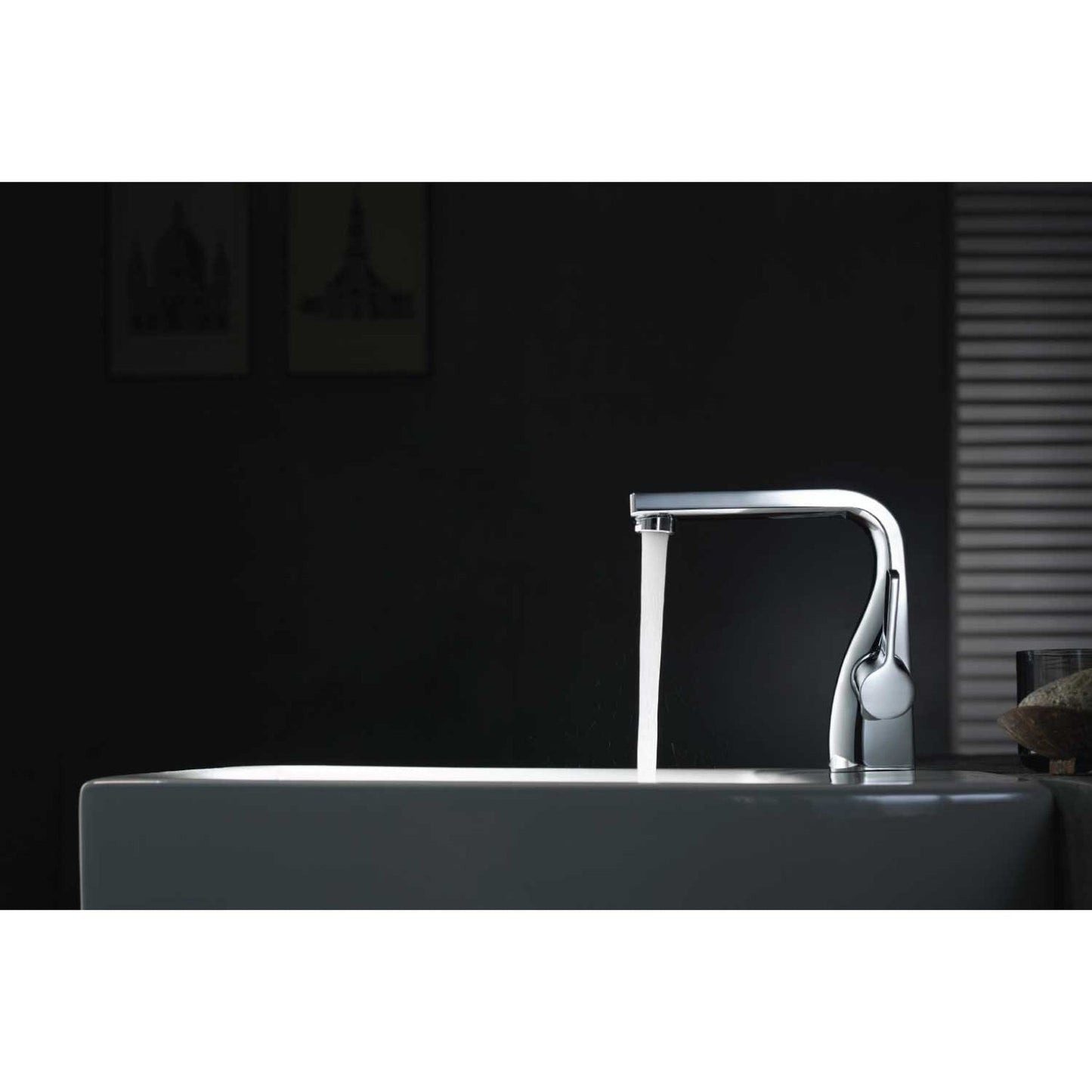 Flusso Faucets Serie 260 6" Single-Hole Polished Nickel PVD Deck-Mounted Bathroom Sink Faucet With Pop-Up Drain