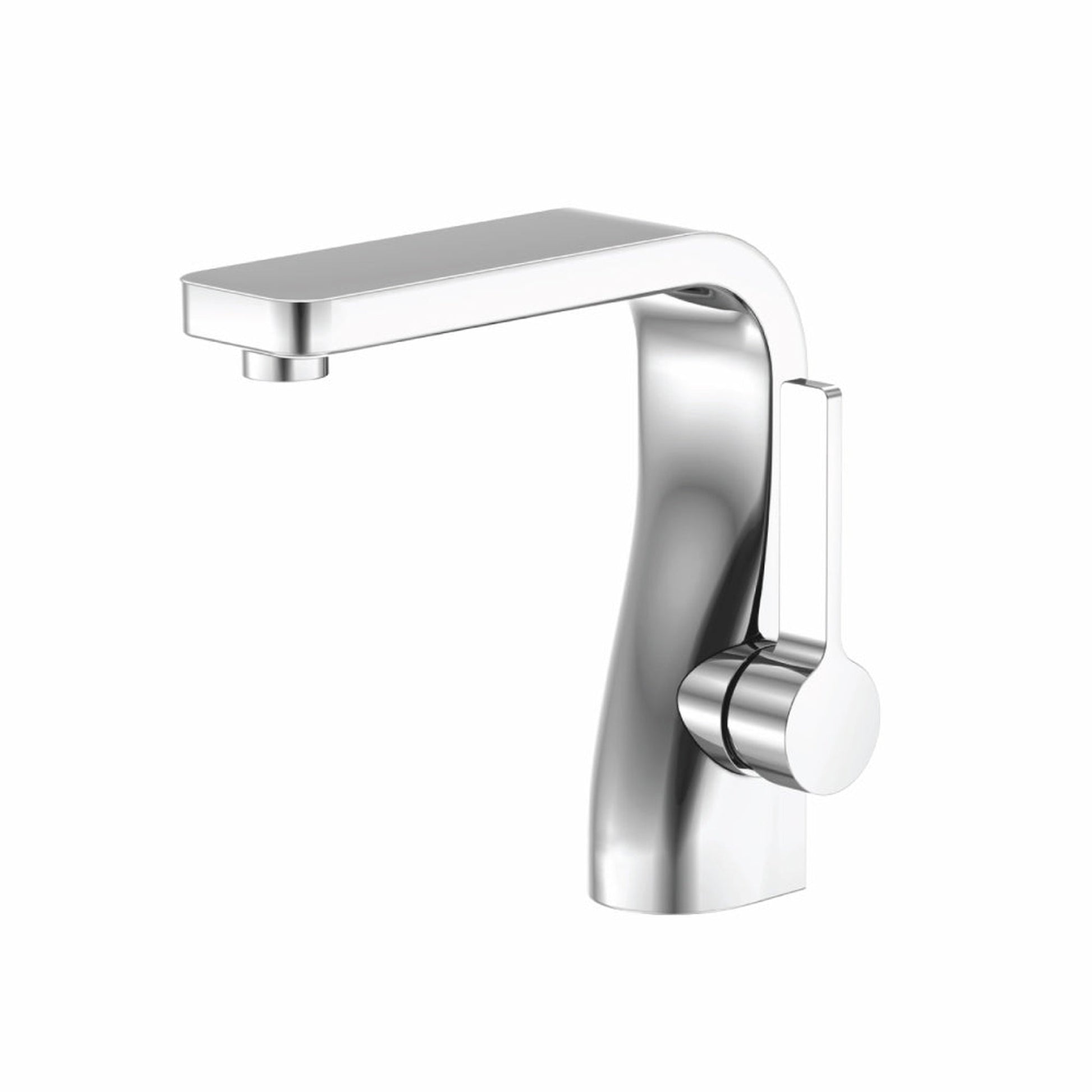 Flusso Faucets Serie 260 6" Single-Hole Polished Nickel PVD Deck-Mounted Bathroom Sink Faucet With Pop-Up Drain