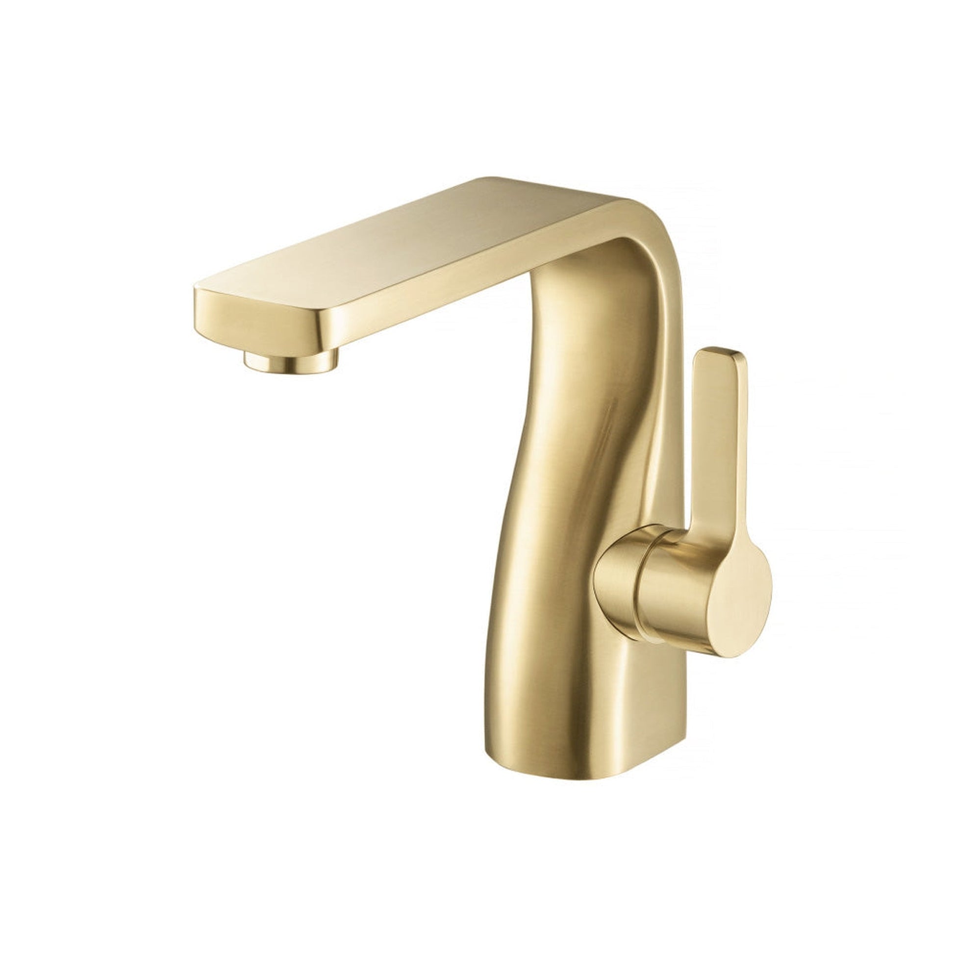 Flusso Faucets Serie 260 6" Single-Hole Satin Brass PVD Deck-Mounted Bathroom Sink Faucet With Pop-Up Drain