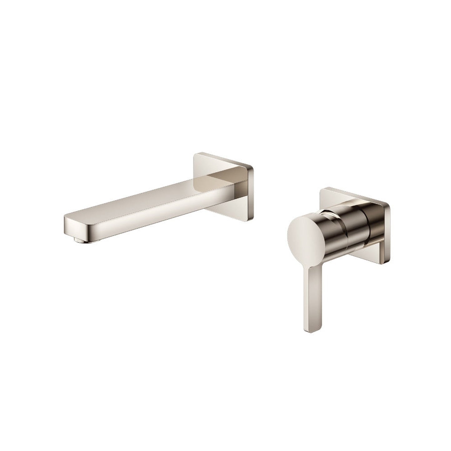 Flusso Faucets Serie 260 7" Two-Hole Polished Nickel PVD Wall-Mounted Bathroom Sink Faucet With Rough In Valve