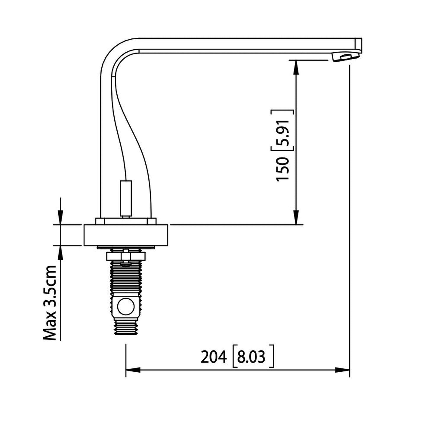 Flusso Faucets Serie 260 8" Three-Hole Brushed Nickel PVD Solid Brass Deck-Mounted Roman Bathtub Faucet