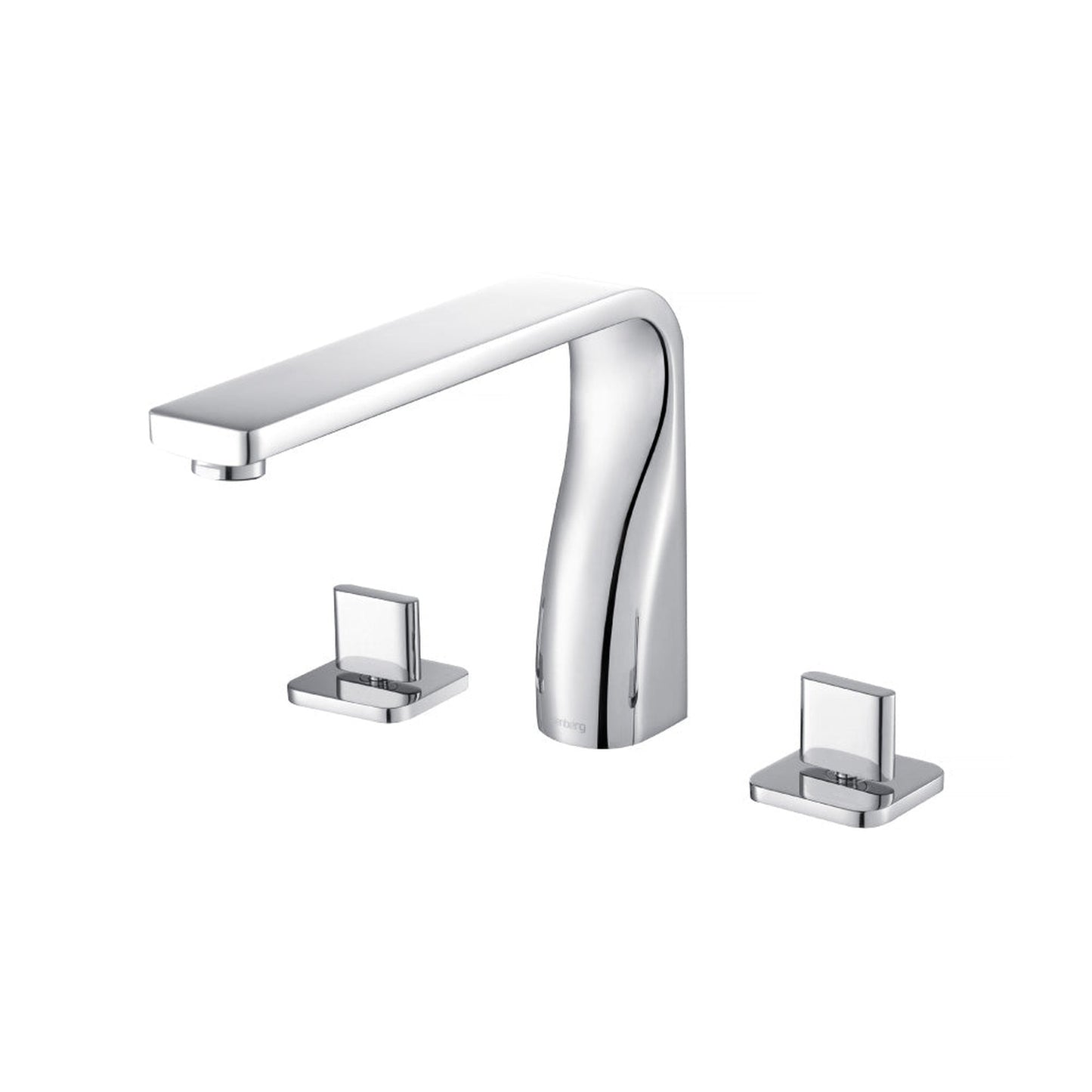 Flusso Faucets Serie 260 8" Three-Hole Chrome Solid Brass Deck-Mounted Roman Bathtub Faucet