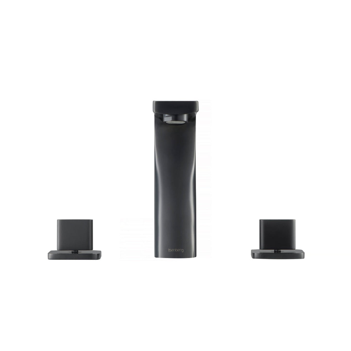 Flusso Faucets Serie 260 8" Three-Hole Matte Black Solid Brass Deck-Mounted Widespread Bathroom Sink Faucet With Overflow Pop-Up Drain