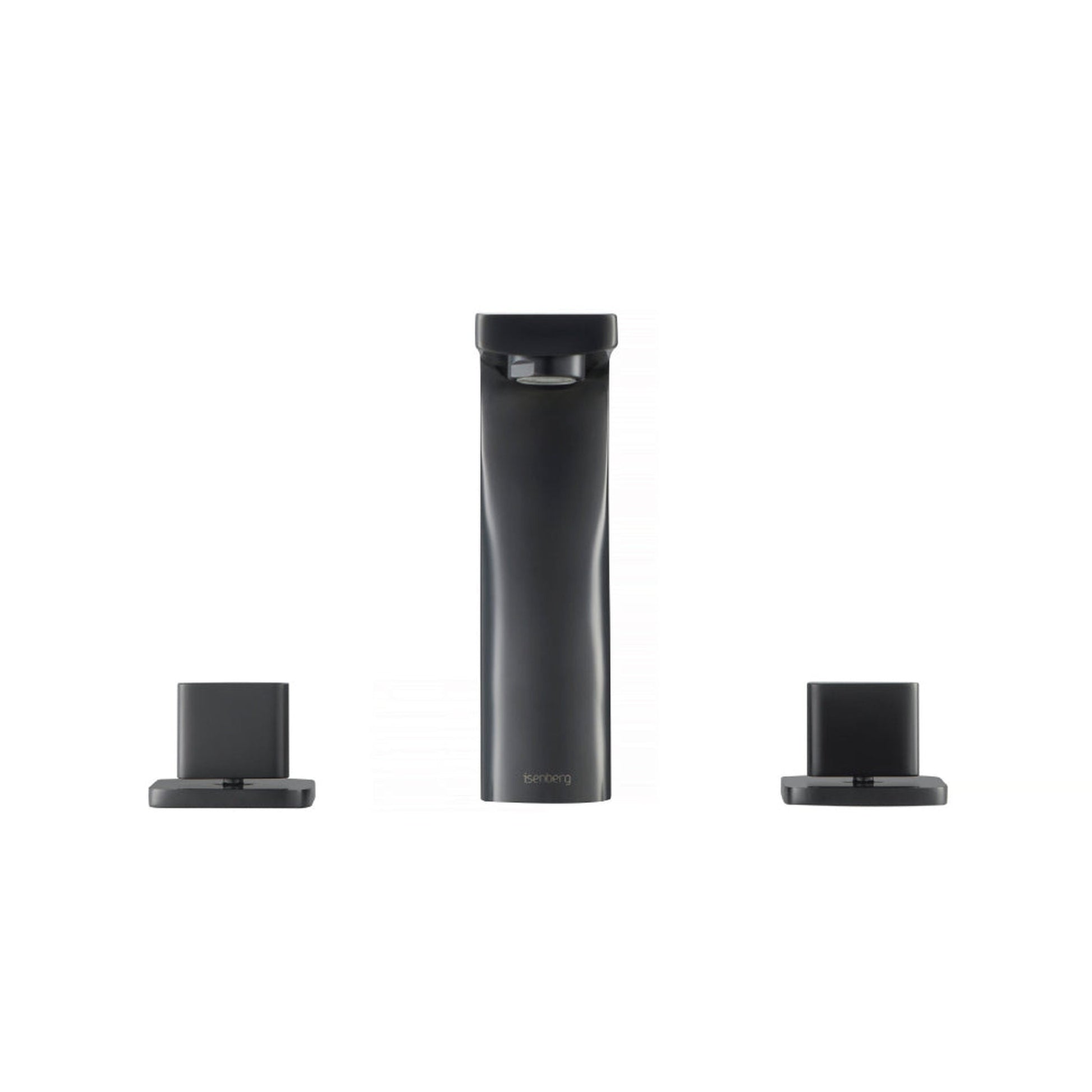 Flusso Faucets Serie 260 8" Three-Hole Matte Black Solid Brass Deck-Mounted Widespread Bathroom Sink Faucet With Overflow Pop-Up Drain