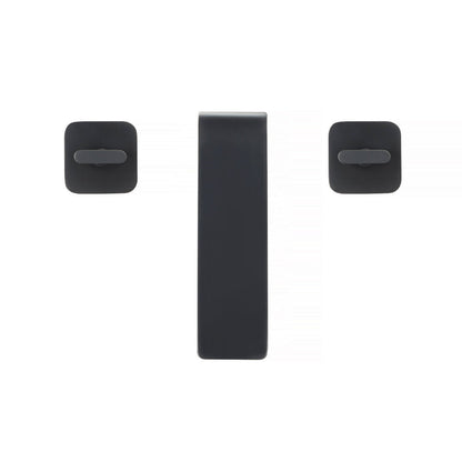 Flusso Faucets Serie 260 8" Three-Hole Matte Black Solid Brass Deck-Mounted Widespread Bathroom Sink Faucet With Overflow Pop-Up Drain