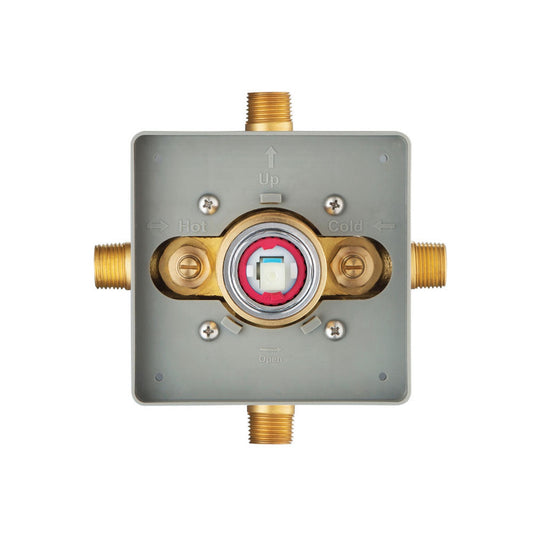 Flusso Faucets Universal Fixtures 0.50" Chrome 1-Output Pressure Balance Valve