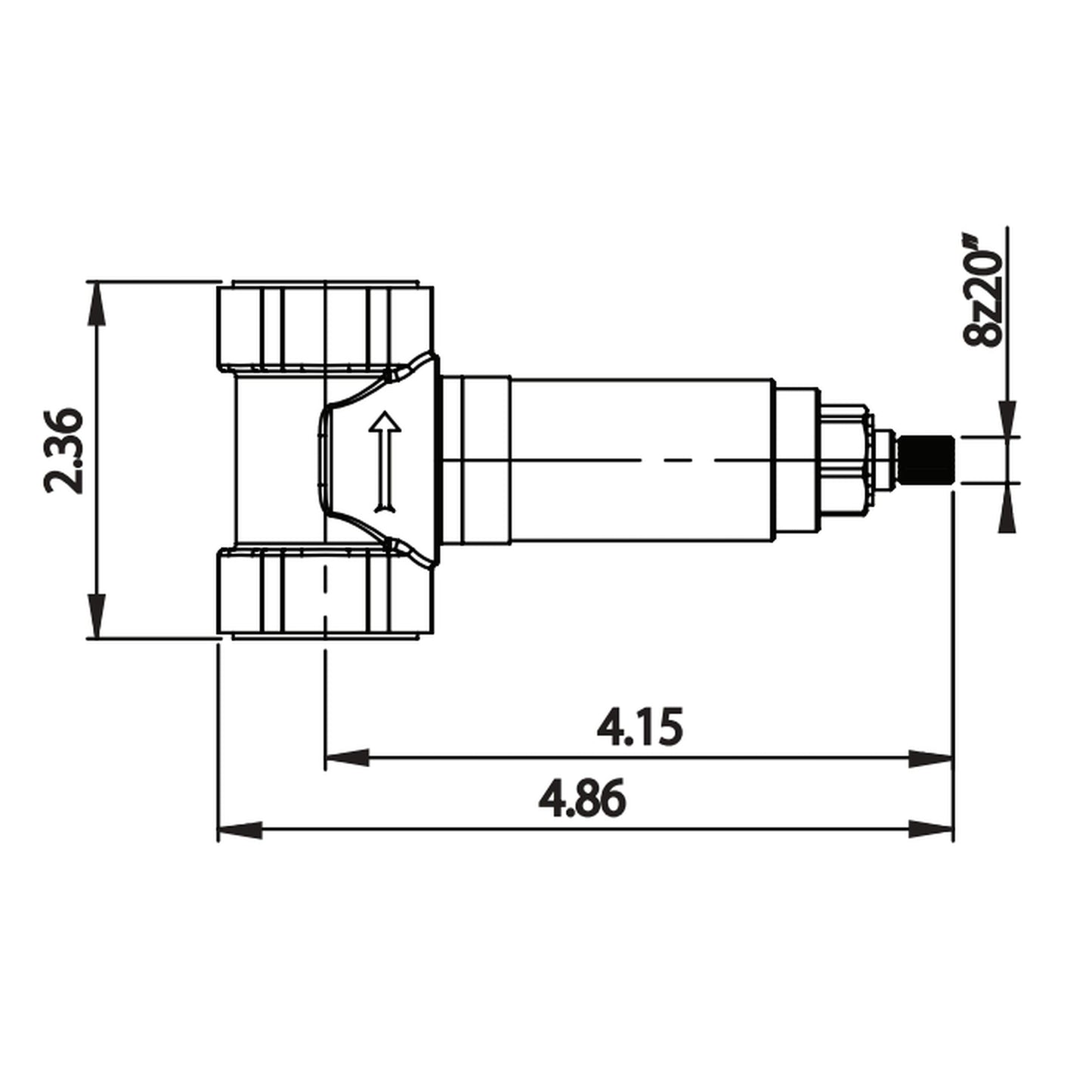 Flusso Faucets Universal Fixtures 0.75" Single-Output NPT Female Connection Volume Control Valve