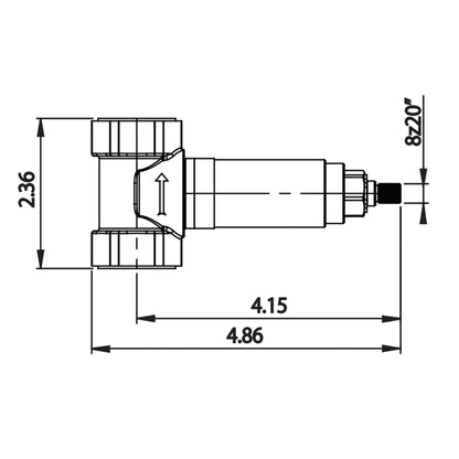 Flusso Faucets Universal Fixtures 0.75" Single-Output NPT Female Connection Volume Control Valve