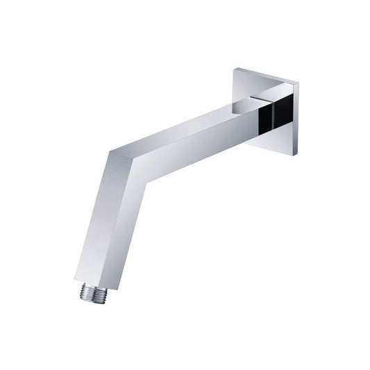 Flusso Faucets Universal Fixtures 10" Chrome Solid Brass Wall-Mounted Standard Shower Arm With Square Sliding Flange