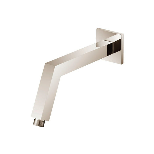 Flusso Faucets Universal Fixtures 10" Polished Nickel PVD Solid Brass Wall-Mounted Standard Shower Arm With Square Sliding Flange