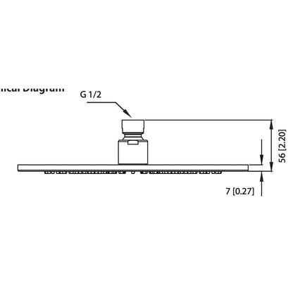 Flusso Faucets Universal Fixtures 10" Single Function Round Chrome Solid Brass Rain Shower Head