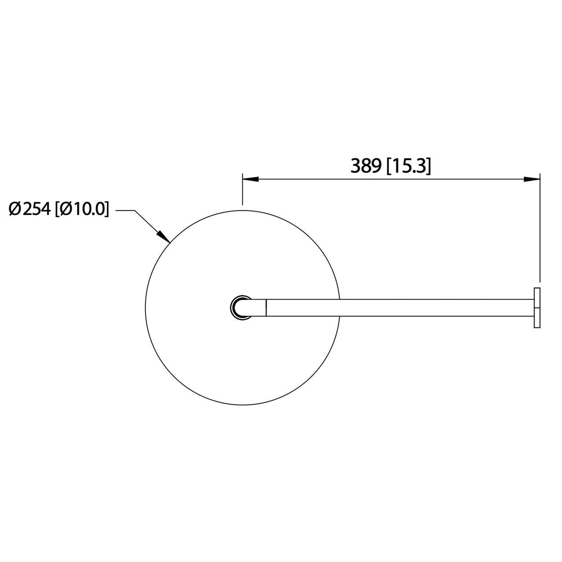 Flusso Faucets Universal Fixtures 10" Single Function Round Chrome Solid Brass Rain Shower Head With 15" Wall Mounted Shower Arm