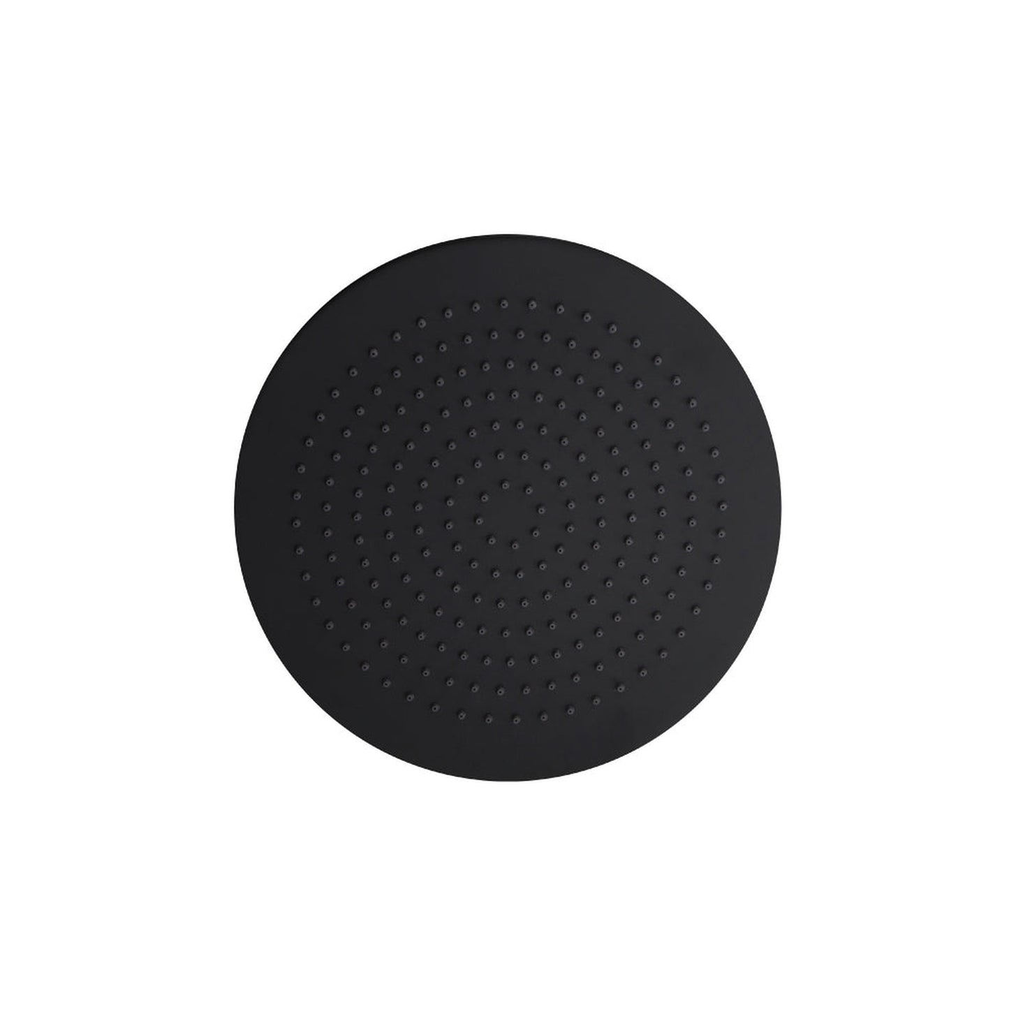 Flusso Faucets Universal Fixtures 10" Single Function Round Matte Black Solid Brass Rain Shower Head