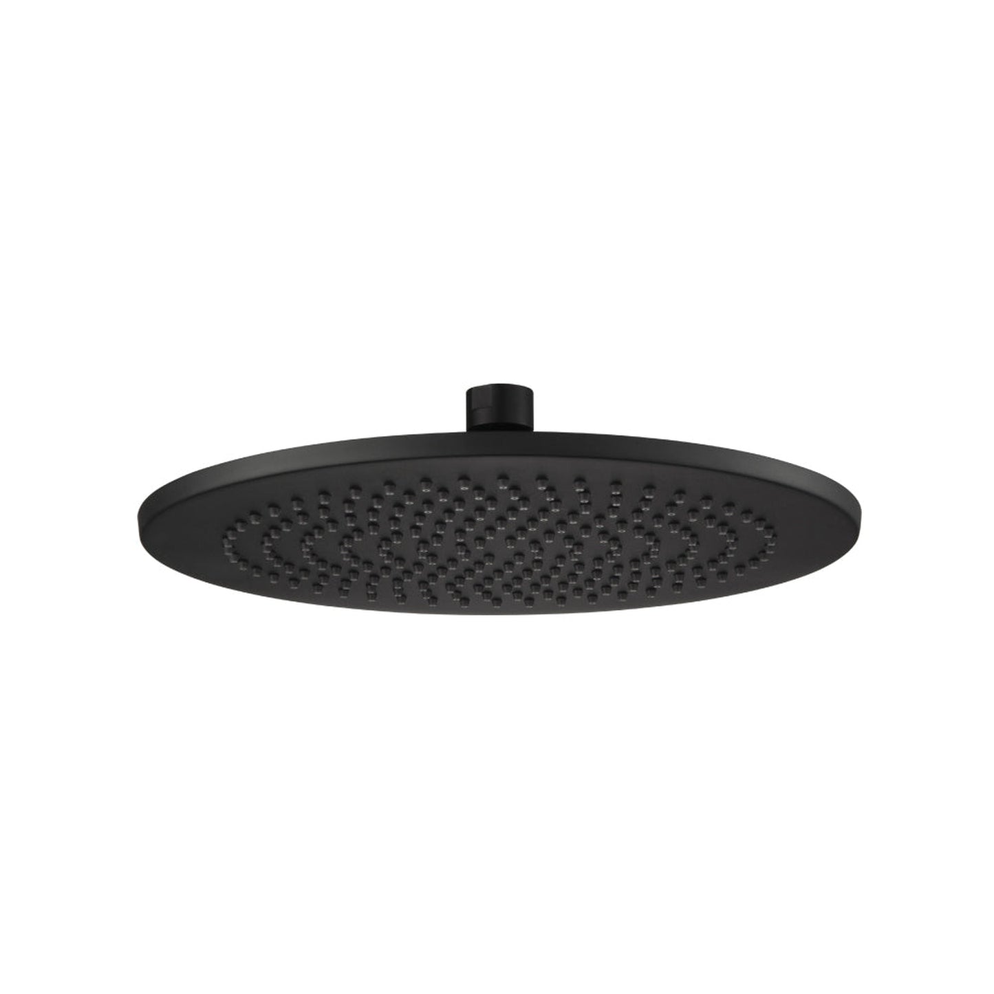 Flusso Faucets Universal Fixtures 10" Single Function Round Matte Black Solid Brass Rain Shower Head With 15" Wall Mounted Shower Arm