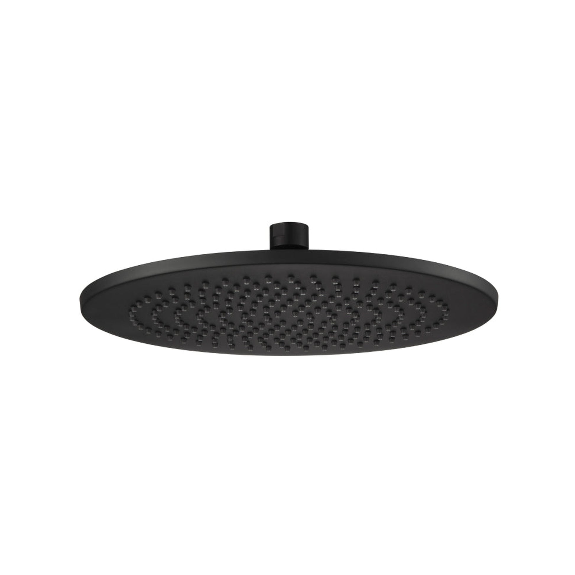 Flusso Faucets Universal Fixtures 10" Single Function Round Matte Black Solid Brass Rain Shower Head With 15" Wall Mounted Shower Arm