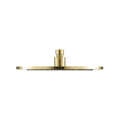 Flusso Faucets Universal Fixtures 10" Single Function Round Satin Brass PVD Solid Brass Rain Shower Head