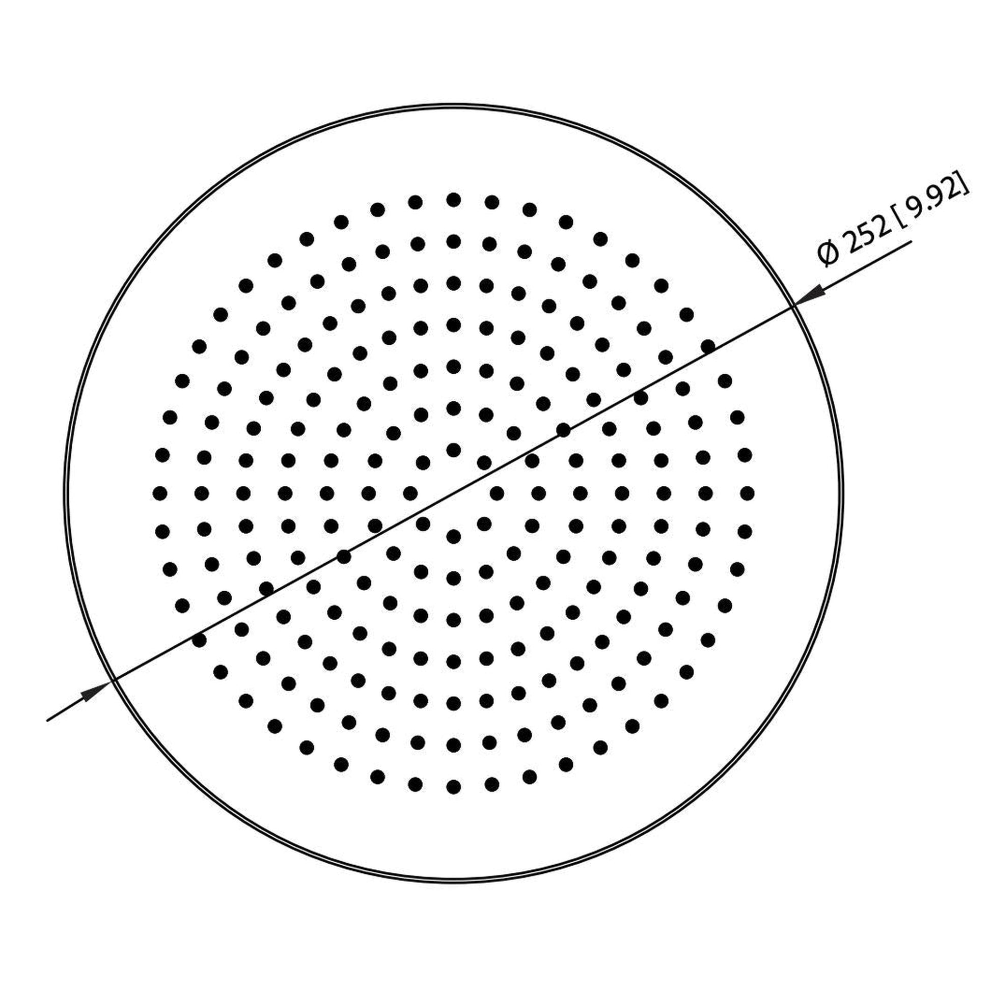 Flusso Faucets Universal Fixtures 10" Single Function Round Satin Brass PVD Solid Brass Rain Shower Head