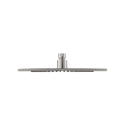 Flusso Faucets Universal Fixtures 10" Single Function Square Brushed Nickel PVD Solid Brass Rain Shower Head
