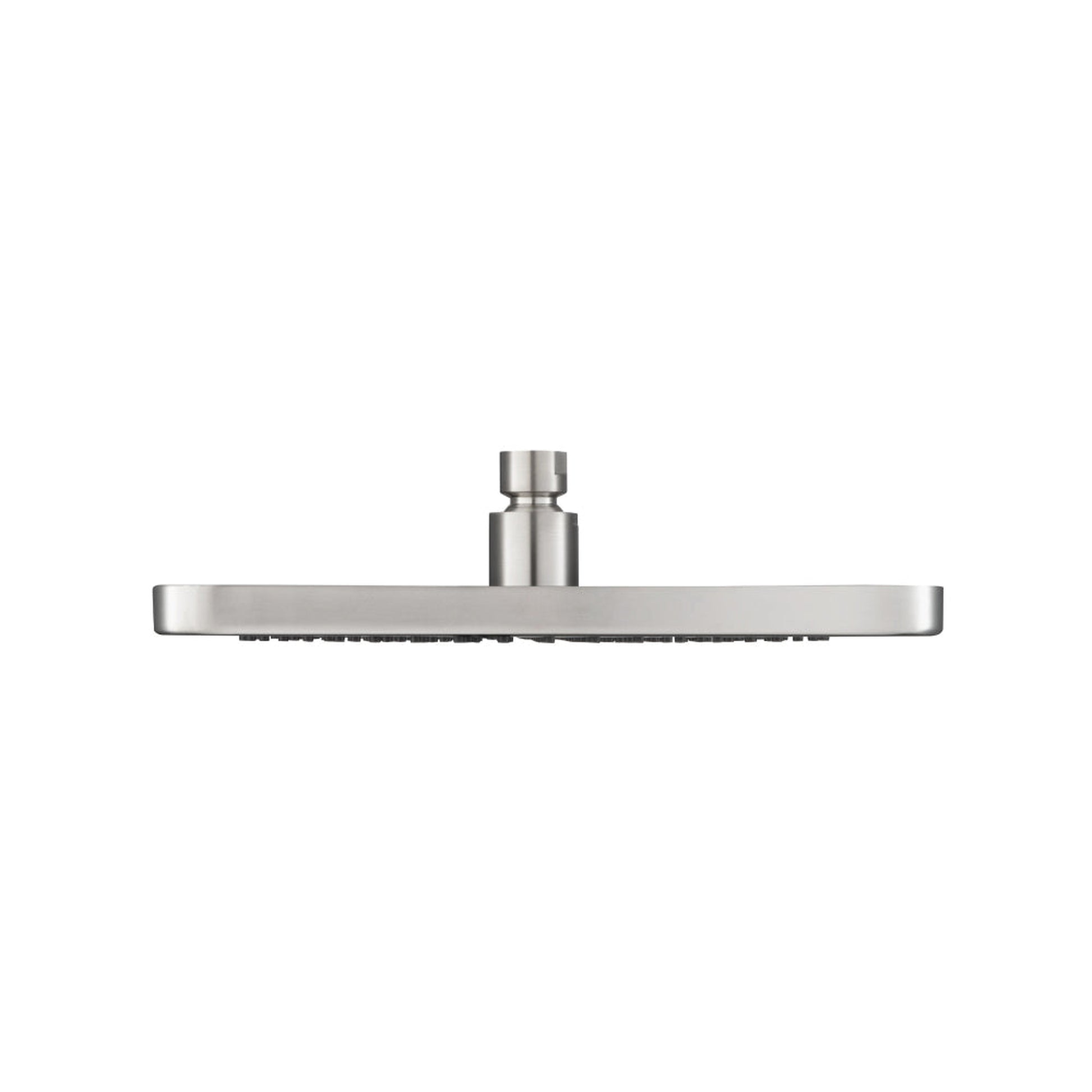 Flusso Faucets Universal Fixtures 10" Single Function Square Curve-Edged Brushed Nickel PVD Solid Brass Rain Shower Head