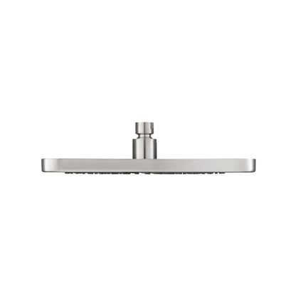 Flusso Faucets Universal Fixtures 10" Single Function Square Curve-Edged Brushed Nickel PVD Solid Brass Rain Shower Head