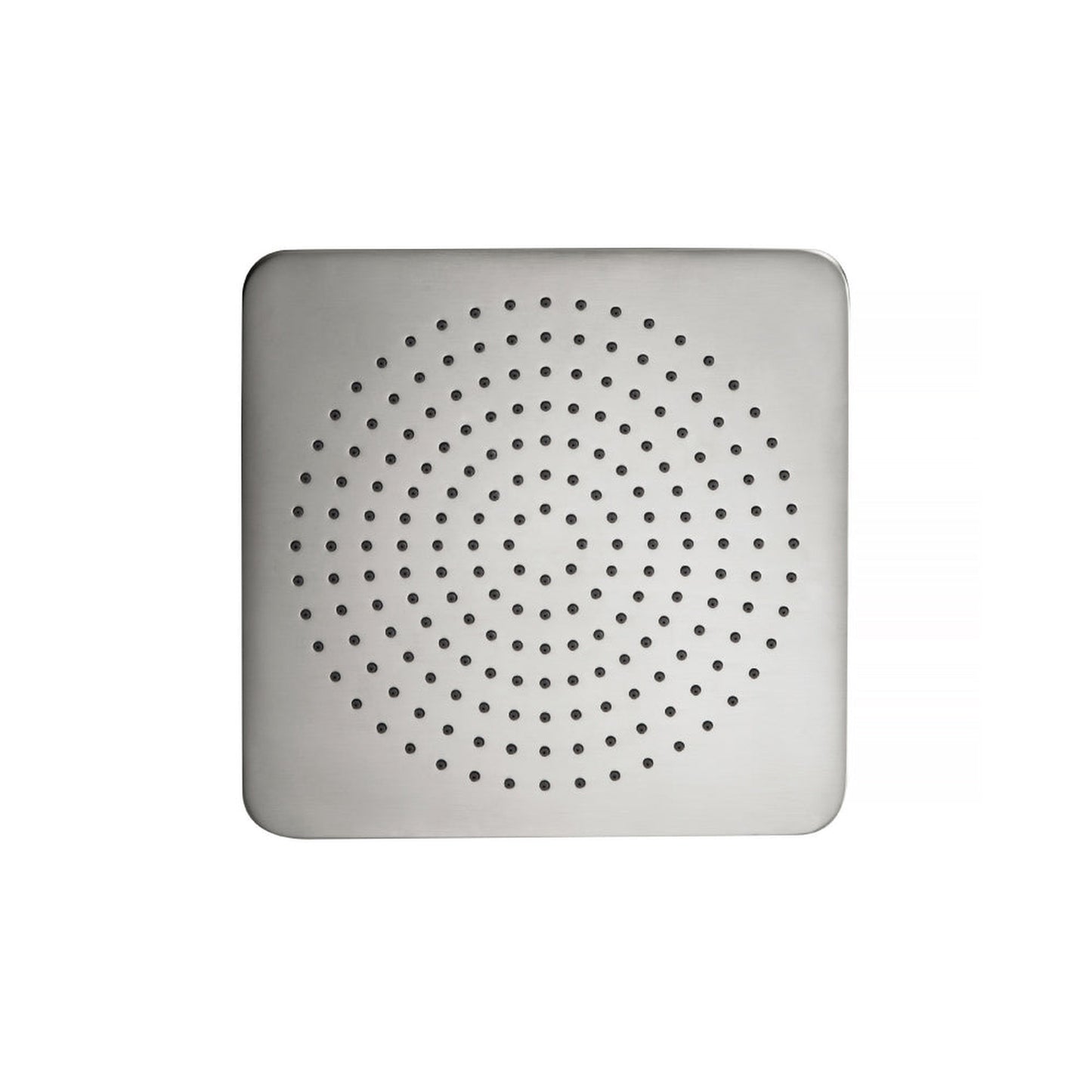 Flusso Faucets Universal Fixtures 10" Single Function Square Curve-Edged Brushed Nickel PVD Solid Brass Rain Shower Head