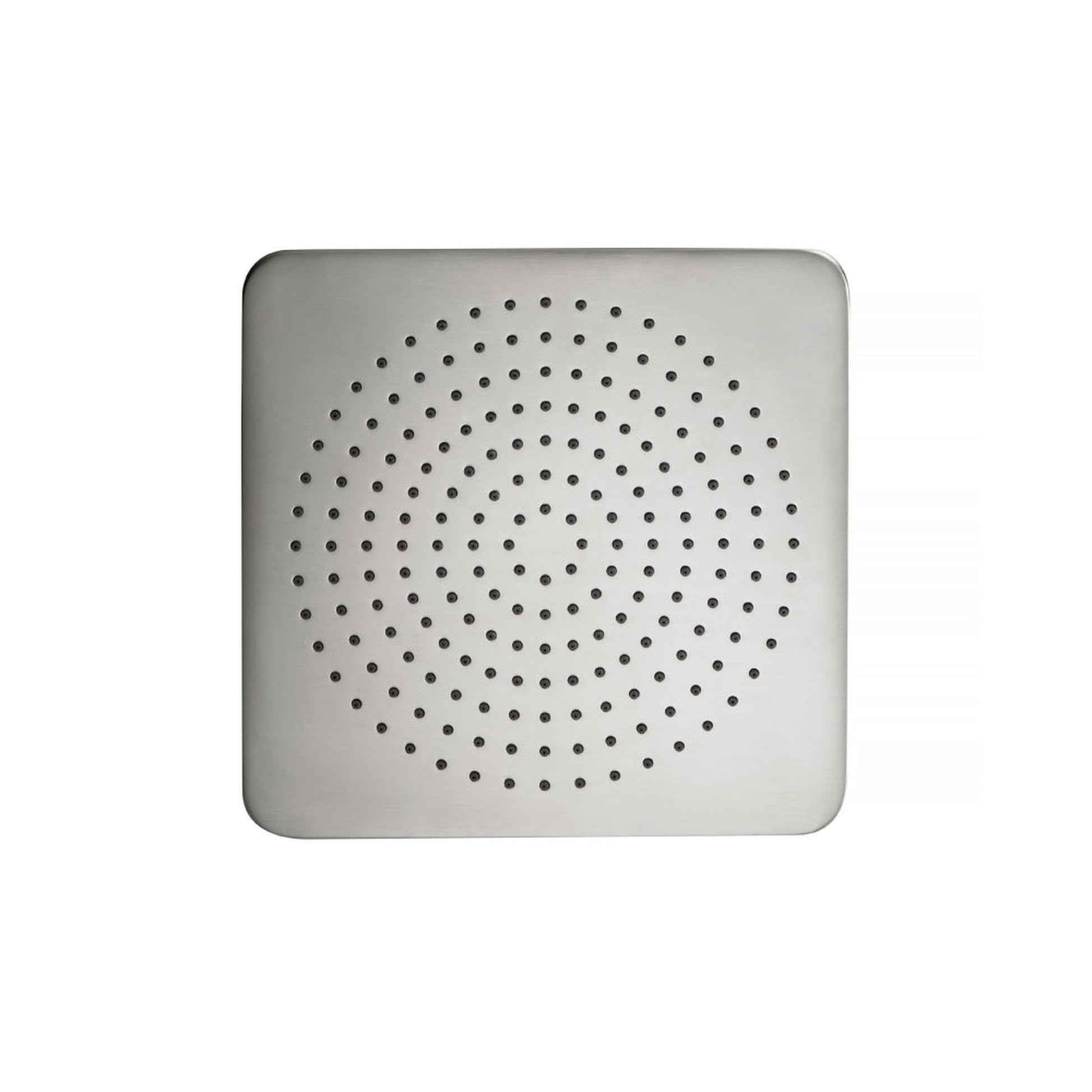 Flusso Faucets Universal Fixtures 10" Single Function Square Curve-Edged Brushed Nickel PVD Solid Brass Rain Shower Head