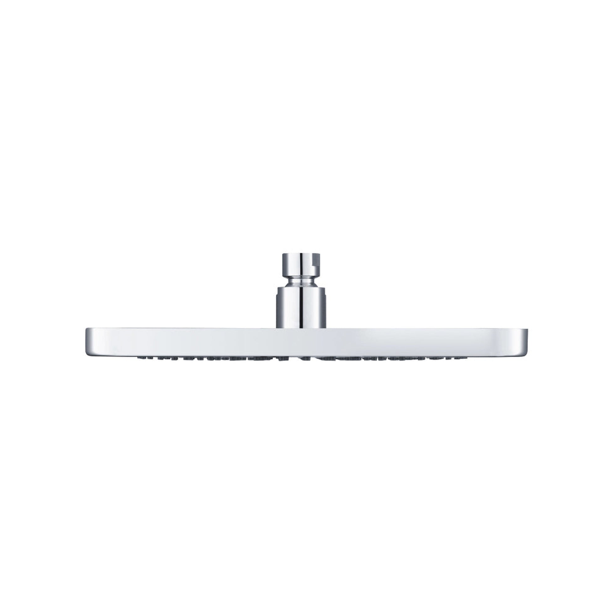 Flusso Faucets Universal Fixtures 10" Single Function Square Curve-Edged Chrome Solid Brass Rain Shower Head