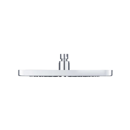 Flusso Faucets Universal Fixtures 10" Single Function Square Curve-Edged Chrome Solid Brass Rain Shower Head