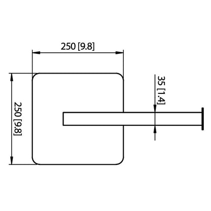 Flusso Faucets Universal Fixtures 10" Single Function Square Curve-Edged Chrome Solid Brass Rain Shower Head With 15" Wall Mounted Shower Arm