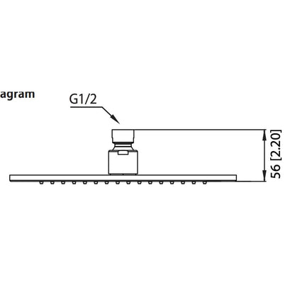 Flusso Faucets Universal Fixtures 10" Single Function Square Polished Nickel PVD Solid Brass Rain Shower Head