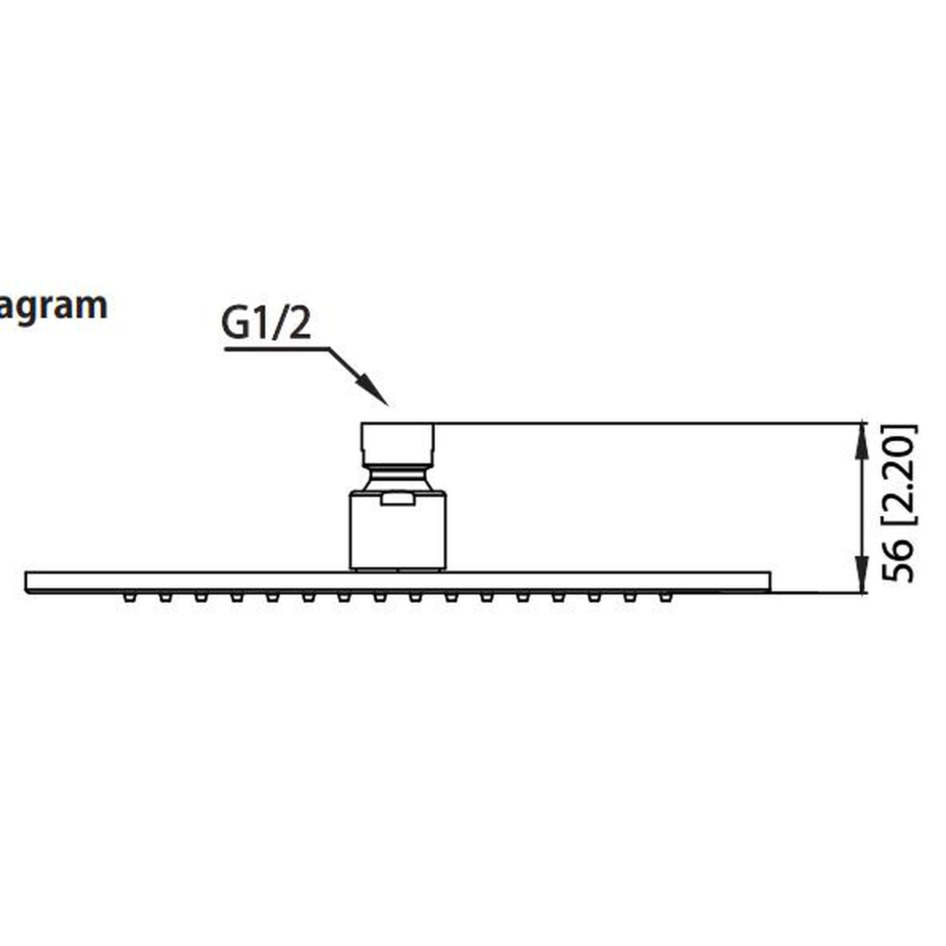 Flusso Faucets Universal Fixtures 10" Single Function Square Polished Nickel PVD Solid Brass Rain Shower Head With 15" Wall Mounted Shower Arm
