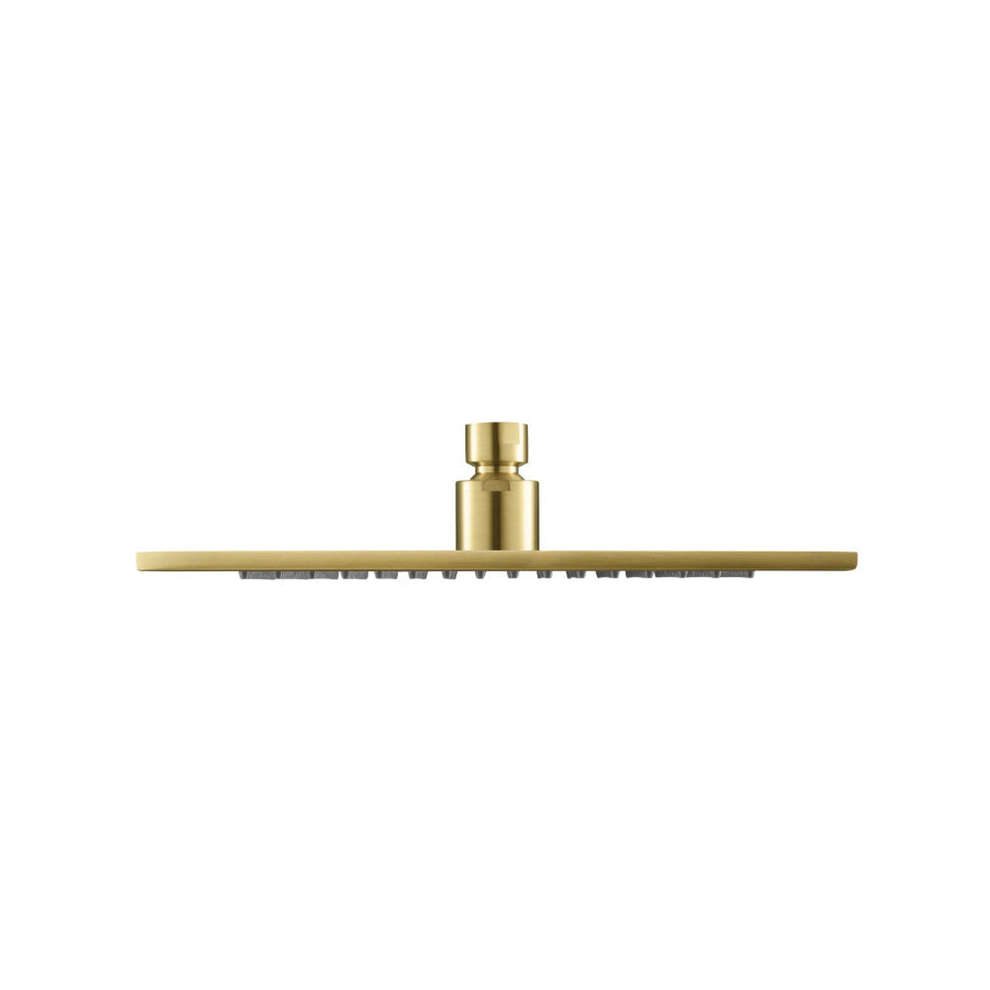 Flusso Faucets Universal Fixtures 10" Single Function Square Satin Brass PVD Solid Brass Rain Shower Head