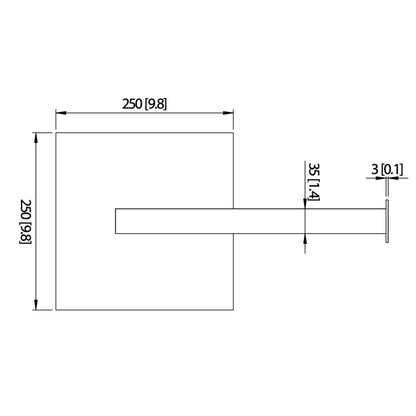 Flusso Faucets Universal Fixtures 10" Single Function Square Satin Brass PVD Solid Brass Rain Shower Head With 15" Wall Mounted Shower Arm
