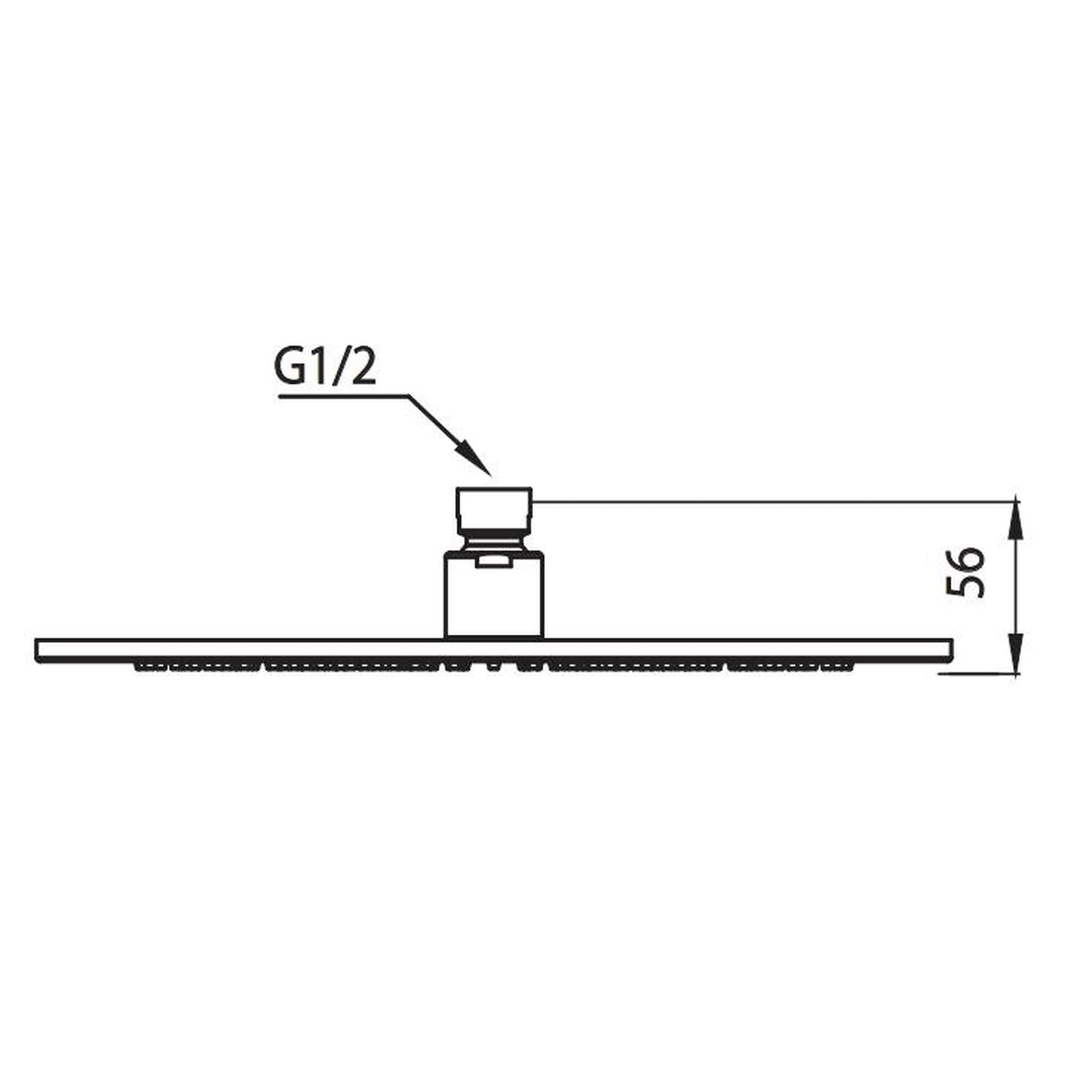 Flusso Faucets Universal Fixtures 12" Single Function Round Brushed Nickel PVD Solid Brass Rain Shower Head With 15" Wall Mounted Shower Arm