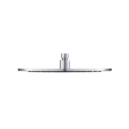 Flusso Faucets Universal Fixtures 12" Single Function Round Chrome Solid Brass Rain Shower Head With 6" Ceiling Mounted Shower Arm