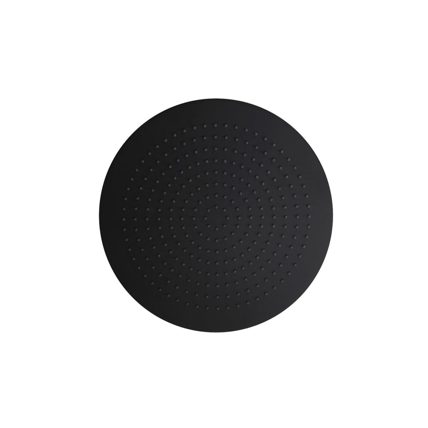 Flusso Faucets Universal Fixtures 12" Single Function Round Matte Black Solid Brass Rain Shower Head