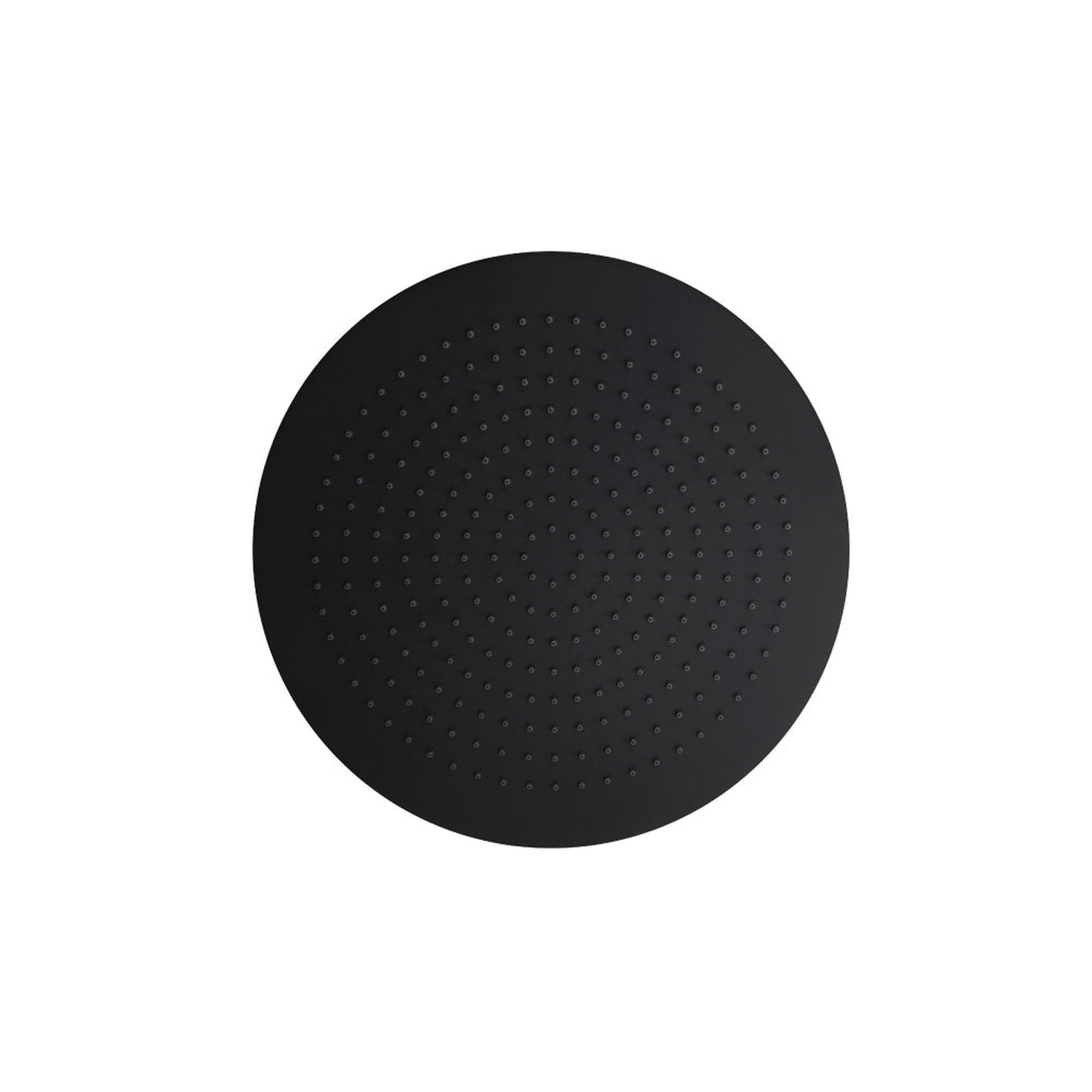 Flusso Faucets Universal Fixtures 12" Single Function Round Matte Black Solid Brass Rain Shower Head With 6" Ceiling Mounted Shower Arm