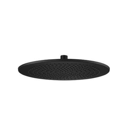 Flusso Faucets Universal Fixtures 12" Single Function Round Matte Black Solid Brass Rain Shower Head