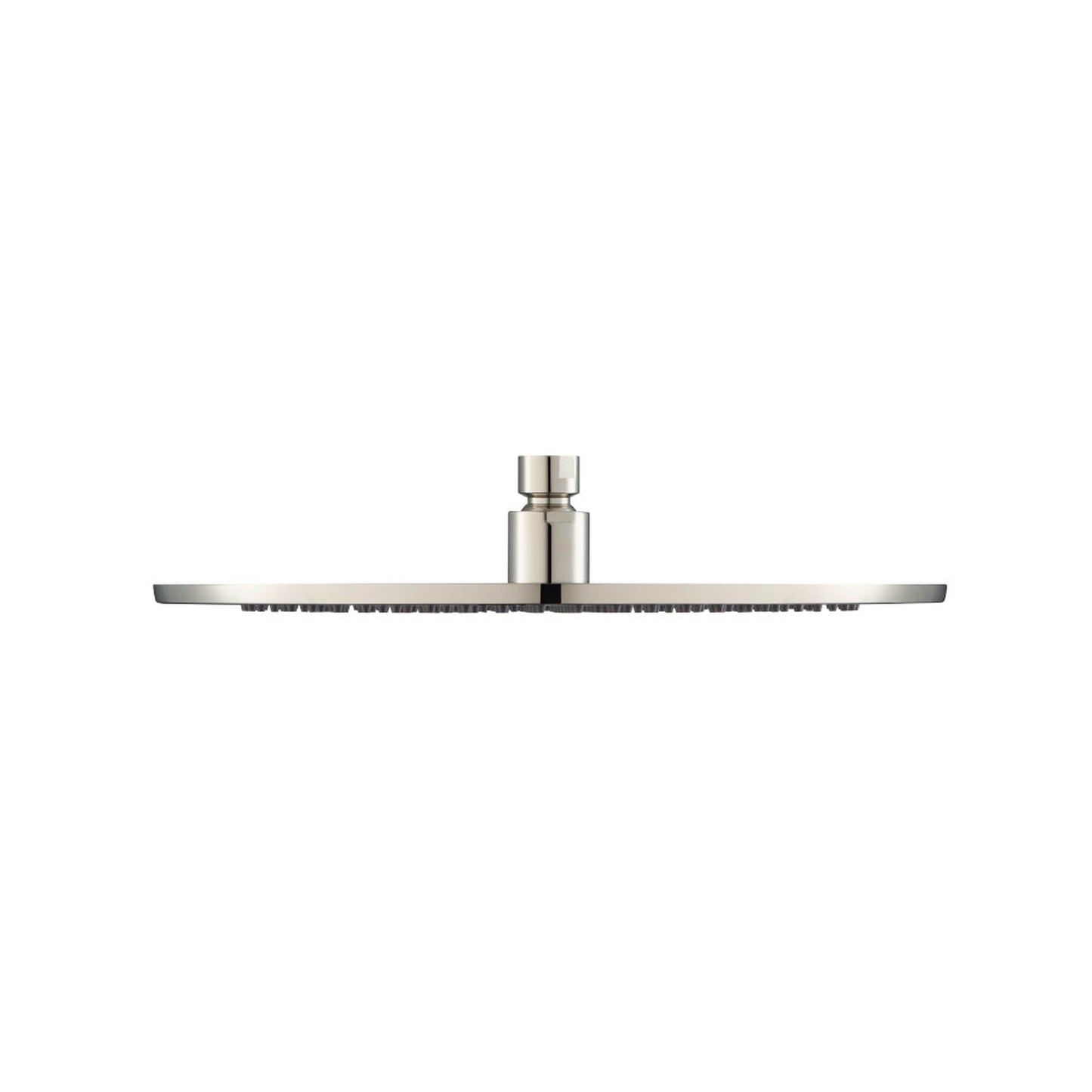 Flusso Faucets Universal Fixtures 12" Single Function Round Polished Nickel PVD Solid Brass Rain Shower Head With 15" Wall Mounted Shower Arm