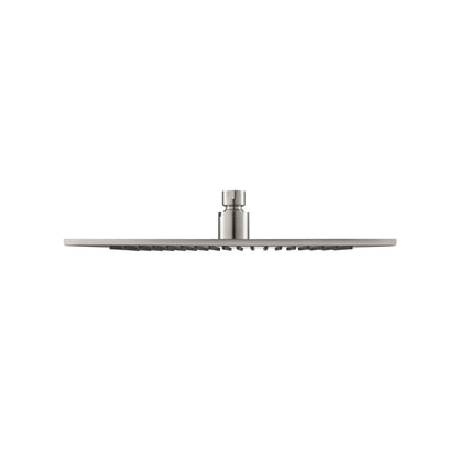 Flusso Faucets Universal Fixtures 12" Single Function Square Brushed Nickel PVD Solid Brass Rain Shower Head
