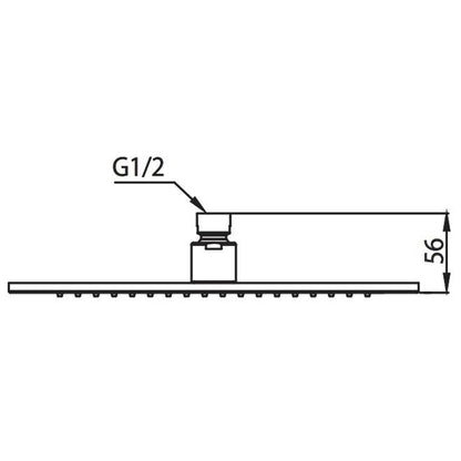 Flusso Faucets Universal Fixtures 12" Single Function Square Brushed Nickel PVD Solid Brass Rain Shower Head With 6" Ceiling Mounted Shower Arm