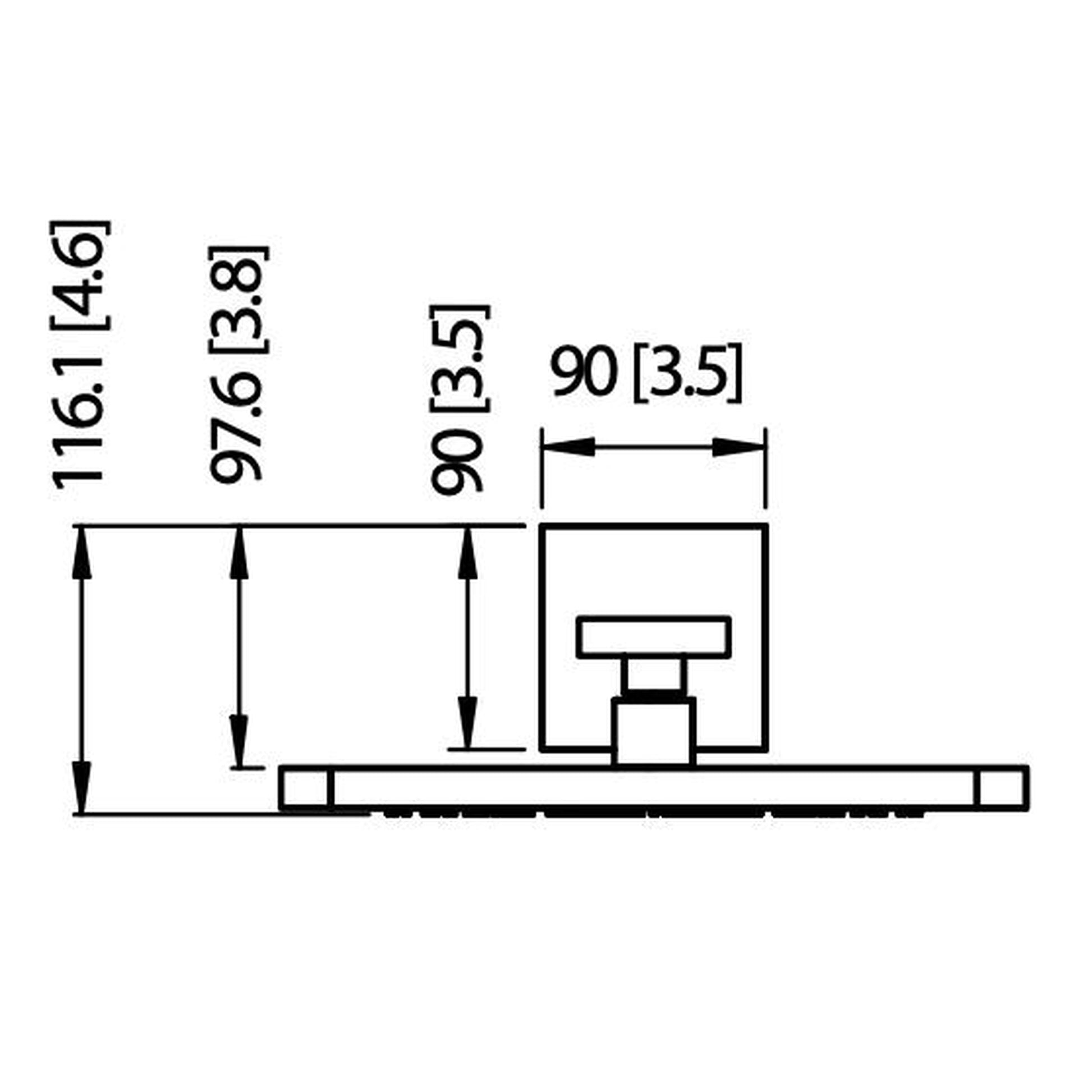 Flusso Faucets Universal Fixtures 12" Single Function Square Curve-Edged Brushed Nickel PVD Solid Brass Rain Shower Head With 16" Wall Mounted Shower Arm