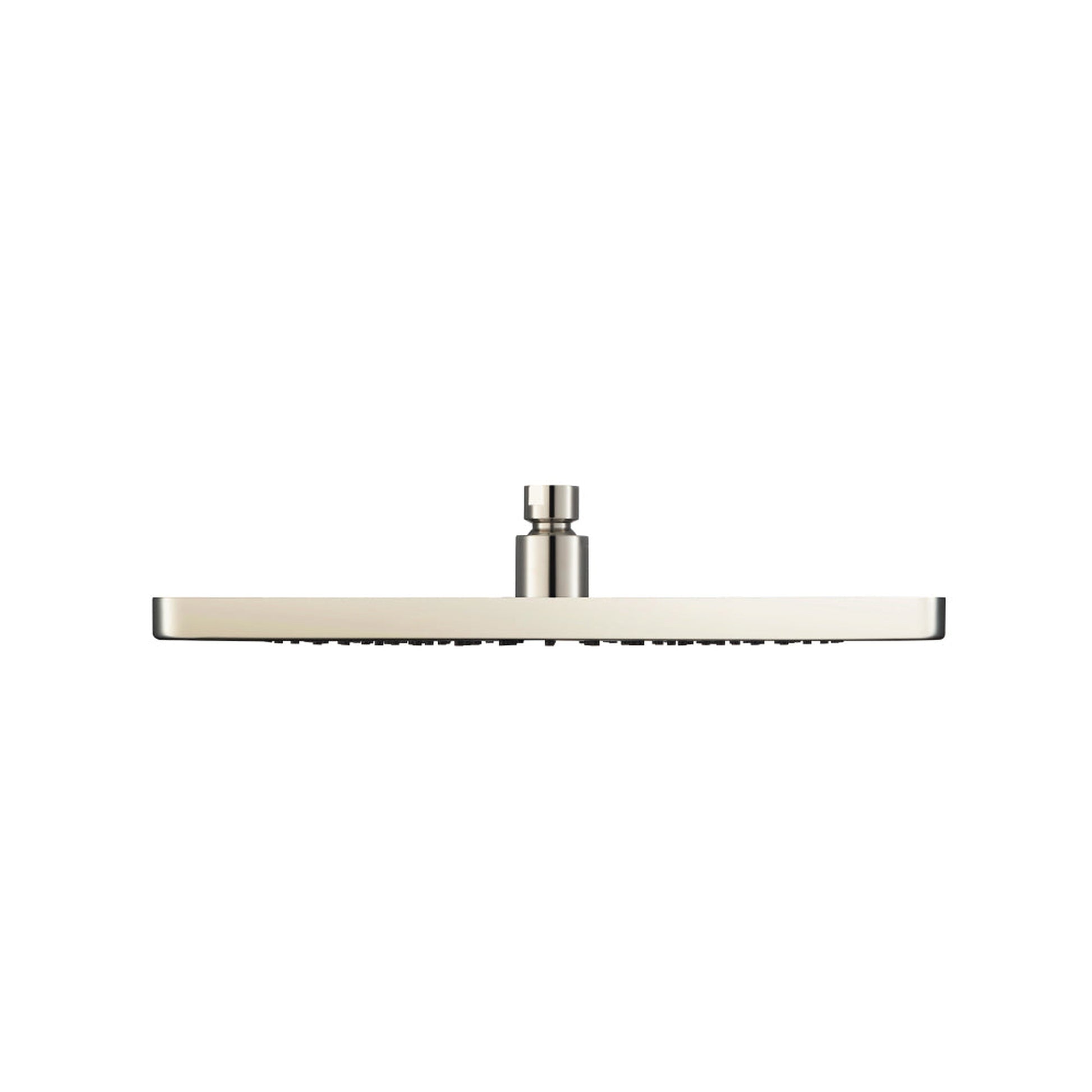 Flusso Faucets Universal Fixtures 12" Single Function Square Curve-Edged Polished Nickel PVD Solid Brass Rain Shower Head