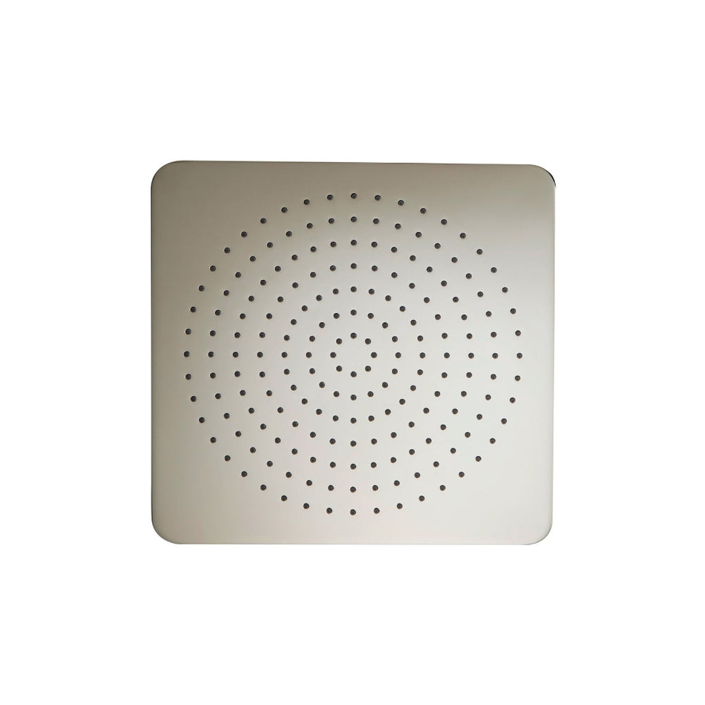 Flusso Faucets Universal Fixtures 12" Single Function Square Curve-Edged Polished Nickel PVD Solid Brass Rain Shower Head