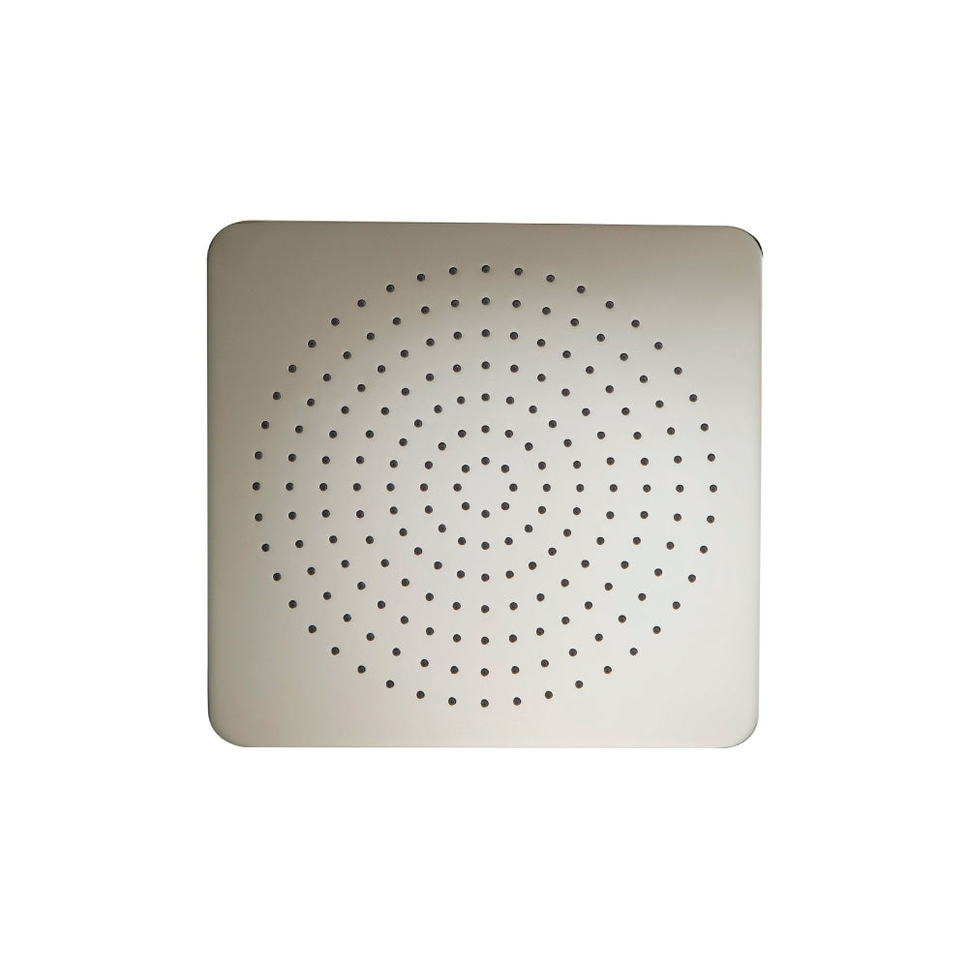 Flusso Faucets Universal Fixtures 12" Single Function Square Curve-Edged Polished Nickel PVD Solid Brass Rain Shower Head