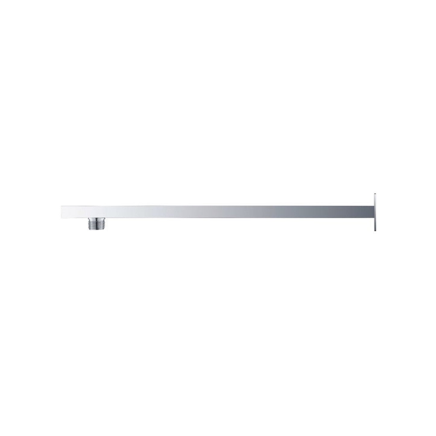 Flusso Faucets Universal Fixtures 15" Brushed Nickel PVD Solid Brass Wall-Mounted Shower Arm With Square Fixed Flange
